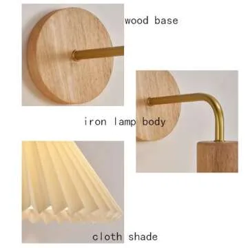 Jadssox Pleated Fabric Wall Sconce for Modern Lighting