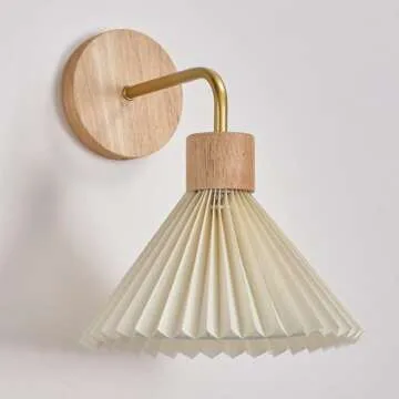 Jadssox Pleated Fabric Wall Sconce for Modern Lighting