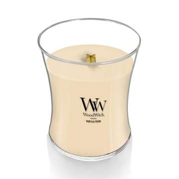 WoodWick Vanilla Bean Candle - Premium Soy Candle with Wood Wick