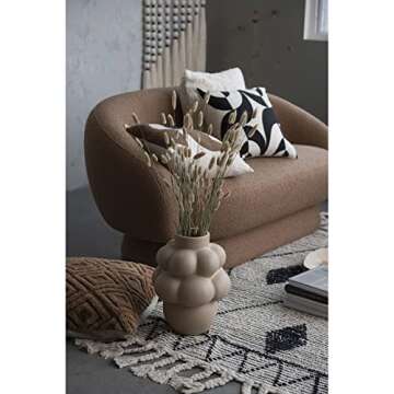 Bloomingville Modern Boucle Upholstered Couch, Mocha Sofa, Brown