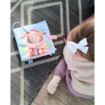 LeyaDoll Interactive Sensory Soft Cloth Book for Toddlers