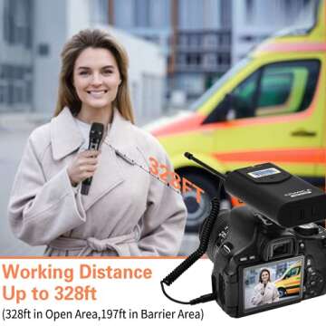 Comica CVM-WM100 H UHF 48-Channel Professional Wireless Handhled Microphone System for Canon Nikon Sony Panasonic Fuji DSLR Camera, XLR Camcorder, Smartphone, Perfect for Video Recording/Interview