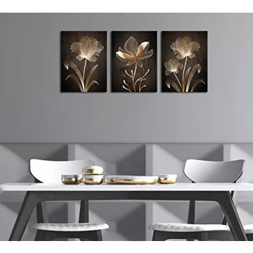 arteWOODS Brown Flowers Canvas Wall Art 12x16