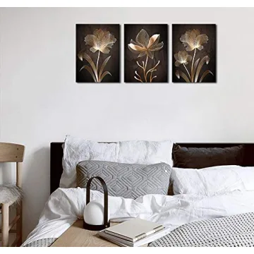 arteWOODS Brown Flowers Canvas Wall Art 12x16