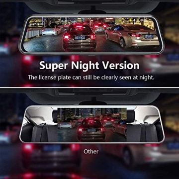 10'' Mirror Dash Cam Full Touch Screen 1080P Night Vision
