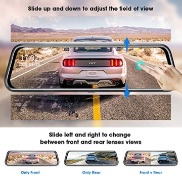 10'' Mirror Dash Cam Full Touch Screen 1080P Night Vision