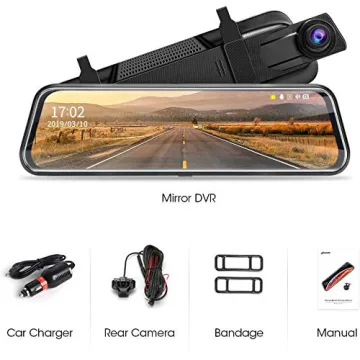 10'' Mirror Dash Cam Full Touch Screen 1080P Night Vision