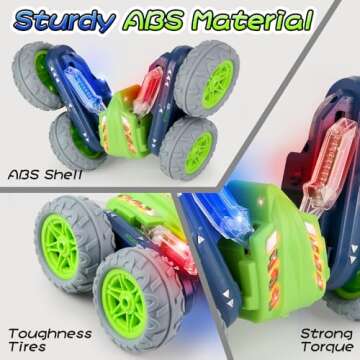 Allwind Remote Control Car, 360-Degree Flips Rotating 4WD RC Cars, RC Stunt Cars with Lights Double-...