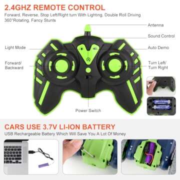 Allwind RC Car with Colorful Lighting & 360° Flips