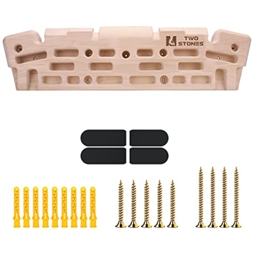 TWO STONES Wooden Hangboard Rock Climbing Pull Up Bar for Strength and Endurance Training