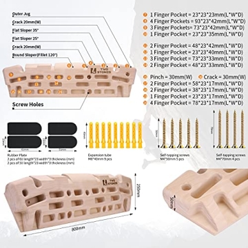 TWO STONES Wooden Hangboard for Climbing Strength Training