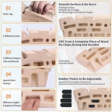 TWO STONES Wooden Hangboard for Climbing Strength Training