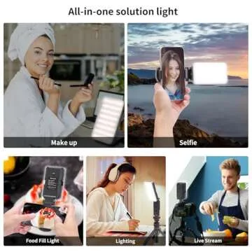 Newmowa Multifunctional Selfie Light with Phone Clip,Rechargeable Portable Light for Phone,Camera,3 Light Modes,Folding Phone Light for Selfie/Video Conference/Zoom Call/Live Stream/Makeup/TikTok