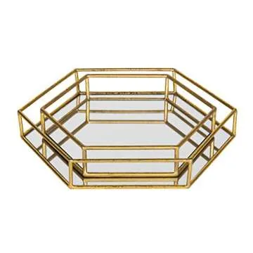 Glamorous Gold Nesting Mirrored Decorative Trays
