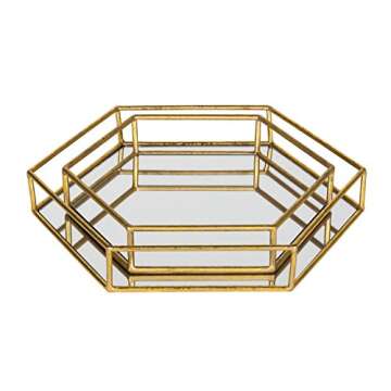 Glamorous Gold Nesting Mirrored Decorative Trays