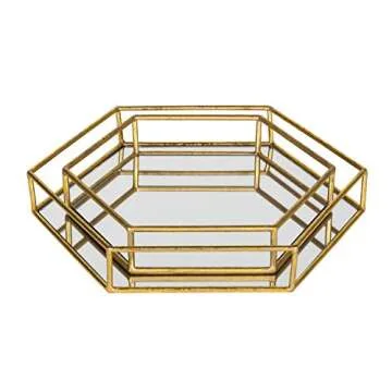 Glamorous Gold Nesting Mirrored Decorative Trays