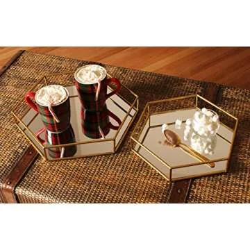 Glamorous Gold Nesting Mirrored Decorative Trays