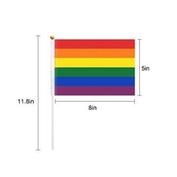 DricRoda Pride Flags, 70 Mini Pack of LGBT + Rainbow Stick Flags , Small Transgender Asexual Bisexua...