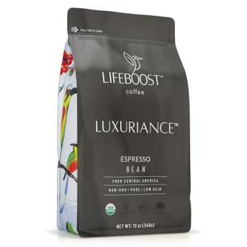 Lifeproof Coffee Organic Espresso Beans - Whole Bean, Low Acid, Non-GMO for Bold Espresso - 12 Ounce...