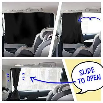 ggomaART Car Side Window Sun Shade - Universal Reversible Magnetic Curtain for Baby and Kids with Sun Protection Block Damage from Direct Bright Sunlight, and Heat - 1 Piece of Solid Black