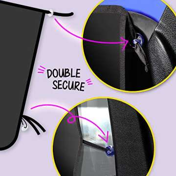 ggomaART Car Side Window Sun Shade - Universal Reversible Magnetic Curtain for Baby and Kids with Sun Protection Block Damage from Direct Bright Sunlight, and Heat - 1 Piece of Solid Black