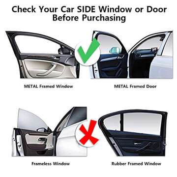 ggomaART Car Side Window Sun Shade - Universal Reversible Magnetic Curtain for Baby and Kids with Sun Protection Block Damage from Direct Bright Sunlight, and Heat - 1 Piece of Solid Black