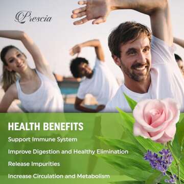 Prescia Lavender n’ Rose Foot Pads - Natural Bamboo Vinegar Cleansing for Relaxing Foot Care, Swelling Removal - Aromatic Herbs, Easy-to-Use, 20 Pack - Body Cleansing, Self-Care, Health, and Healing