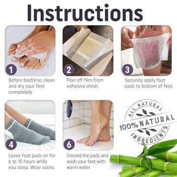 Prescia Lavender n’ Rose Foot Pads - Natural Bamboo Vinegar Cleansing for Relaxing Foot Care, Swelling Removal - Aromatic Herbs, Easy-to-Use, 20 Pack - Body Cleansing, Self-Care, Health, and Healing