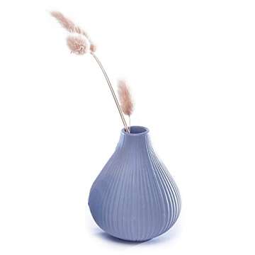 Chive ‘Frost’ Ceramic Flower Vase — Set of 6 Beautiful Small Bud Vases for Flowers & House Pla...