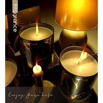 Scented Candles, Candles for Home Scented, Cactus Strong Scented Candles for Men, 7oz Large Fall Soy Candles, Aromatherapy Candle for Mens Gifts in Black Gold Jar - Christmas Birthday Gifts for Men