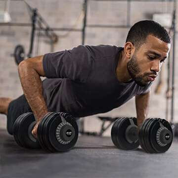 Ativafit Adjustable Dumbbell Set 88/110/132 Lbs Free Weights Dumbbell Multiweight Options Suitable for Men Women Full Body Workout Fitness Home Gym