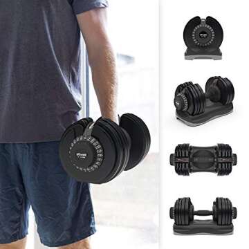 Ativafit Adjustable Dumbbell Set 88/110/132 Lbs Free Weights Dumbbell Multiweight Options Suitable for Men Women Full Body Workout Fitness Home Gym