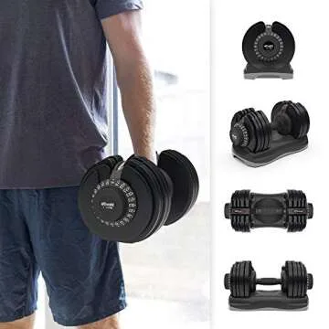 Ativafit Adjustable Dumbbell Set 88/110/132 Lbs Free Weights Dumbbell Multiweight Options Suitable for Men Women Full Body Workout Fitness Home Gym