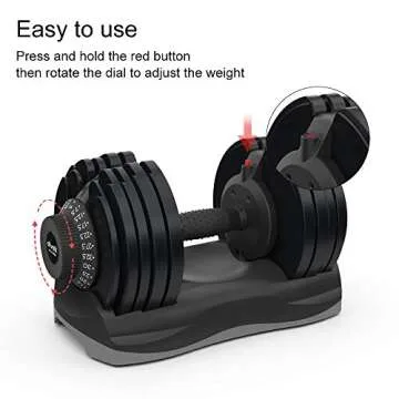 Ativafit Adjustable Dumbbell Set 88/110/132 Lbs Free Weights Dumbbell Multiweight Options Suitable for Men Women Full Body Workout Fitness Home Gym