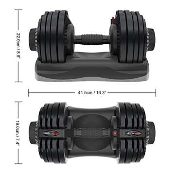 Ativafit Adjustable Dumbbell Set 88/110/132 Lbs Free Weights Dumbbell Multiweight Options Suitable for Men Women Full Body Workout Fitness Home Gym