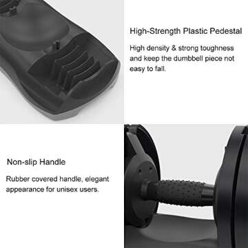 Ativafit Adjustable Dumbbell Set 88/110/132 Lbs Free Weights Dumbbell Multiweight Options Suitable for Men Women Full Body Workout Fitness Home Gym