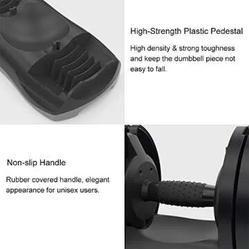 Ativafit Adjustable Dumbbell Set 88/110/132 Lbs Free Weights Dumbbell Multiweight Options Suitable for Men Women Full Body Workout Fitness Home Gym