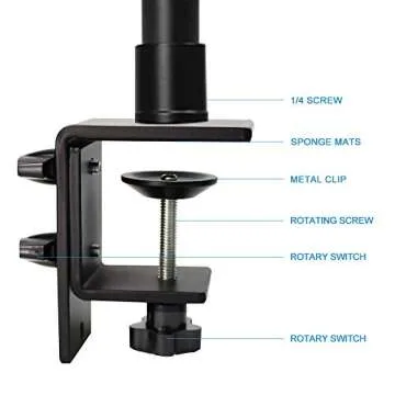 Desk Mount Stand, 2 Pack DSLR Camera Desk Mount C Clamp Light Stand, 13.7" ~23.2" Photographic Light Boom Stand with 360° Ball Head for Camera, Ring Light, Video Light, Video Conference Light