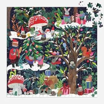 Galison Yuletide Forest – 500 Piece Jigsaw Puzzle Featuring Beautiful Artwork of A Wintery Holiday Wonderland in The Forest