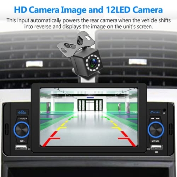 Single Din Apple Carplay Car Stereo with Touchscreen Radio