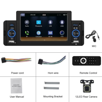 Single Din Apple Carplay Car Stereo with Touchscreen Radio