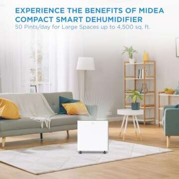 Midea 4,500 Sq. Ft. Dehumidifier with Pump Included 50 Pint - Ideal for Basements, Large & Medium Si...