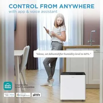 Midea 4,500 Sq. Ft. Dehumidifier with Pump Included 50 Pint - Ideal for Basements, Large & Medium Sized Rooms, and Bathrooms (Renewed)