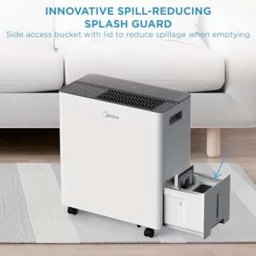 Midea 4,500 Sq. Ft. Dehumidifier with Pump Included 50 Pint - Ideal for Basements, Large & Medium Sized Rooms, and Bathrooms (Renewed)