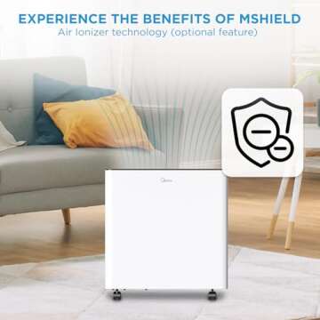 Midea 4,500 Sq. Ft. Dehumidifier with Pump Included 50 Pint - Ideal for Basements, Large & Medium Sized Rooms, and Bathrooms (Renewed)