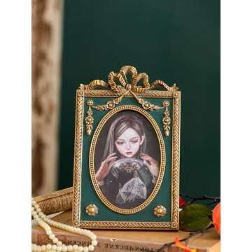 Kaolituis Vintage Picture Frame 4x6 with Gold Trim Antique Tabletop Wall Hanging Photo Frame with Glass Front for Home Decor,Gift Ideas
