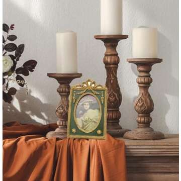 Kaolituis Vintage Picture Frame 4x6 with Gold Trim Antique Tabletop Wall Hanging Photo Frame with Glass Front for Home Decor,Gift Ideas