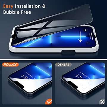 Fotbor Privacy Screen Protector for iPhone 16e 14 13 Pro