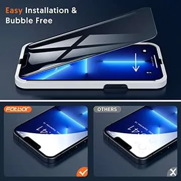 Fotbor Privacy Screen Protector for iPhone 16e 14 13 Pro