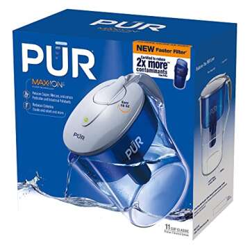 PUR CR1100CV Classic Water Filter Pitcher Filtration System, 11 Cup